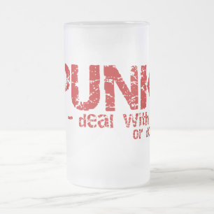 Caneca De Cerveja Vidro Jateado PUNK mug - escolha estilo e cor