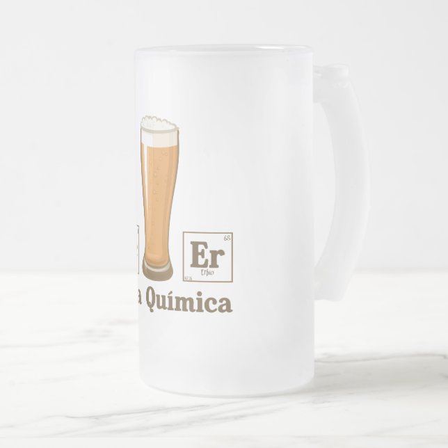 Caneca De Cerveja Vidro Jateado Pura Quimica (Frente Esquerda)