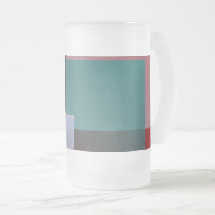 Caneca De Cerveja Vidro Jateado quadrados de louro de cinza