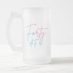 Caneca De Cerveja Vidro Jateado Quarenta AF II - Presente de aniversário