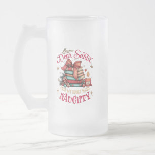 Caneca De Cerveja Vidro Jateado Querido Papai Noel, Só Meus Livros Foram Travessos