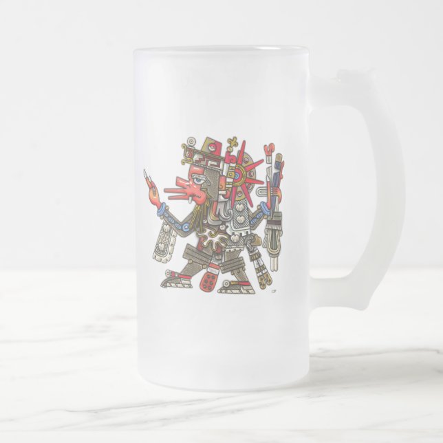 Caneca De Cerveja Vidro Jateado Quetzalcoatl (Direita)