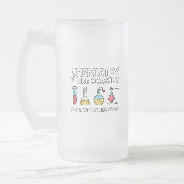Caneca De Cerveja Vidro Jateado Química é como Cozinhar (Esquerda)