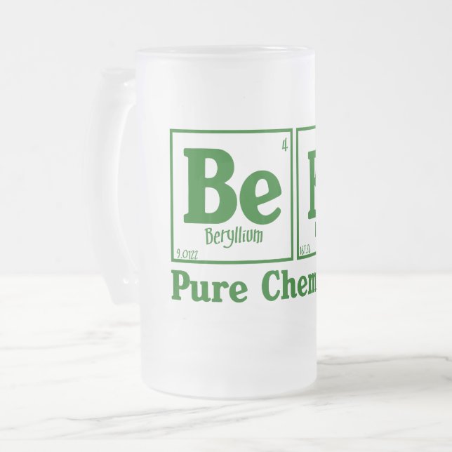 Caneca De Cerveja Vidro Jateado Química Pura 2 (Frente Esquerda)