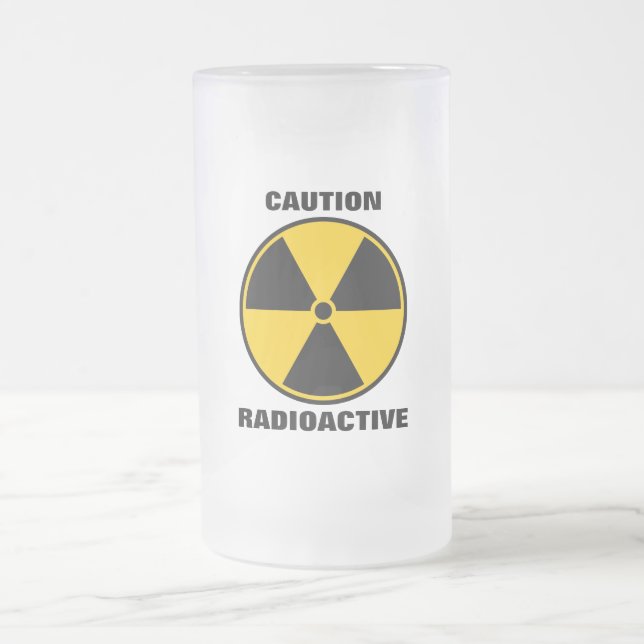 Caneca De Cerveja Vidro Jateado Radioactive Nuclear Reactor Yellow and Black (Centro)