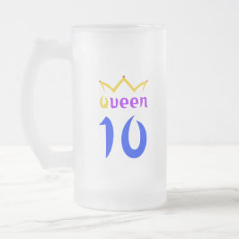 Caneca De Cerveja Vidro Jateado Rainha 10