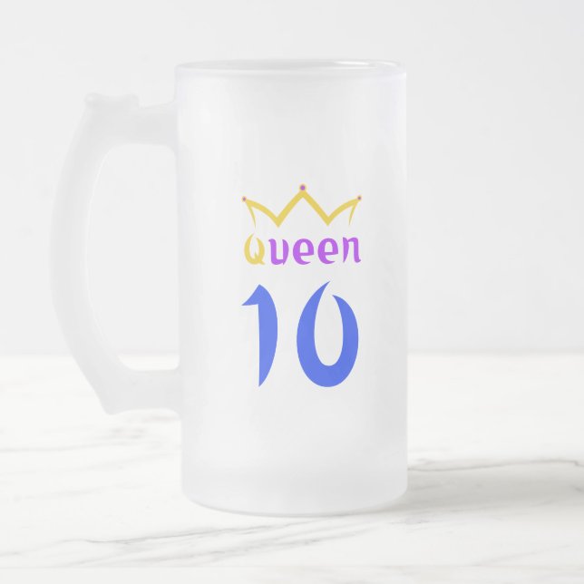 Caneca De Cerveja Vidro Jateado Rainha 10 (Esquerda)