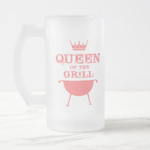 Caneca De Cerveja Vidro Jateado Rainha da grade, cor-de-rosa