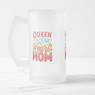 Caneca De Cerveja Vidro Jateado Rainha de Nossos Corações Caneca de Vidro Fosco Ma