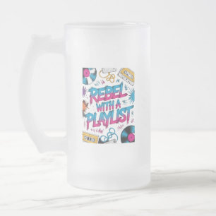 Caneca De Cerveja Vidro Jateado Rebelde Com Uma Playlist – Amante de Música Retrô