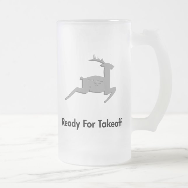 Caneca De Cerveja Vidro Jateado Rebelde Pronta Para Descolagem (Direita)