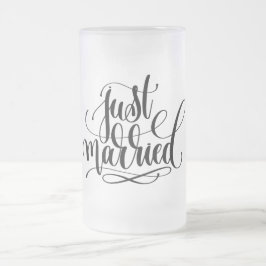 Caneca De Cerveja Vidro Jateado Recem casados Fosco Vidro De Cerveja