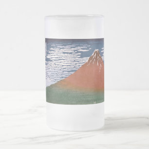 Caneca De Cerveja Vidro Jateado Red Fuji, Aka Fujiyama Volcano Katsushika Hokusai