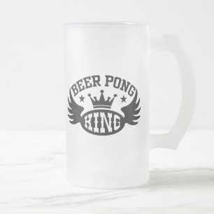 Caneca De Cerveja Vidro Jateado Rei de Pong da cerveja