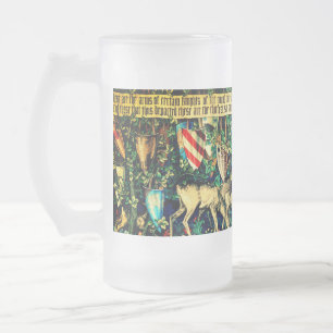 Caneca De Cerveja Vidro Jateado Rei Medieval Arthur William Morris