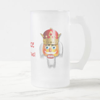 Caneca De Cerveja Vidro Jateado Rei personalizado do Nutcracker do Xmas