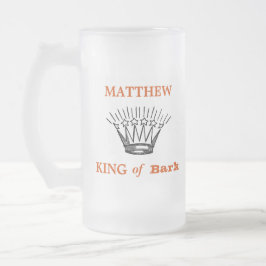 Caneca De Cerveja Vidro Jateado Rei Personalizado Engraçado do Latido