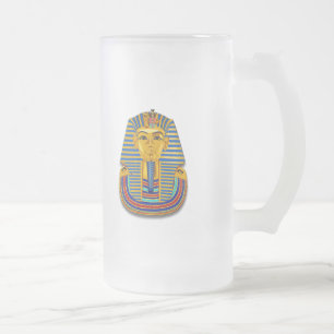 Caneca De Cerveja Vidro Jateado Rei Tut Máscara
