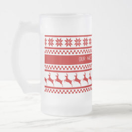 Caneca De Cerveja Vidro Jateado Reindeer Impressão nórdico Personalizado