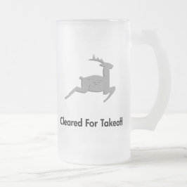 Caneca De Cerveja Vidro Jateado Reindeer Limpo Para Descolagem