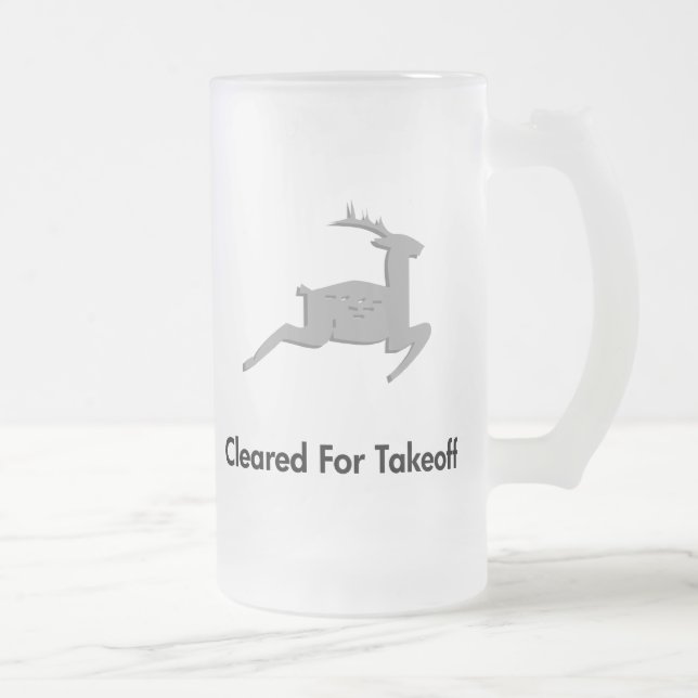 Caneca De Cerveja Vidro Jateado Reindeer Limpo Para Descolagem (Direita)