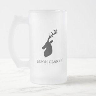 Caneca De Cerveja Vidro Jateado Rena conhecida feita sob encomenda