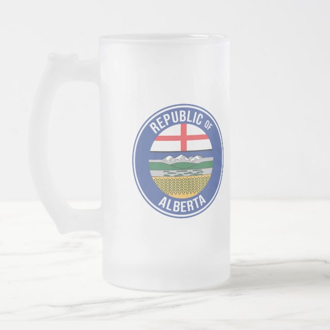 Caneca De Cerveja Vidro Jateado República de Alberta WEXIT (Esquerda)