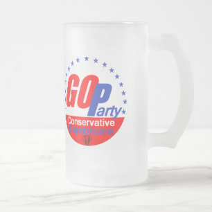 CANECA DE CERVEJA VIDRO JATEADO REPUBLICANO 2016 DO GOP