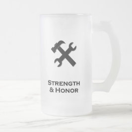 Caneca De Cerveja Vidro Jateado Resistência à Wrench Do Martelo E Preto De Honra