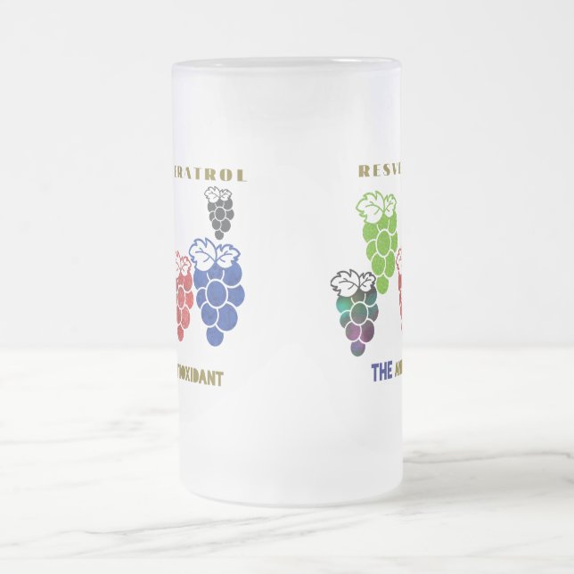 Caneca De Cerveja Vidro Jateado resveratrol, o antioxidante (Centro)
