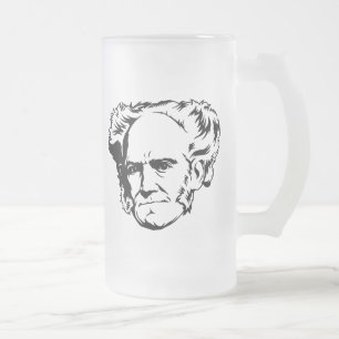 Caneca De Cerveja Vidro Jateado Retrato de Arthur Schopenhauer