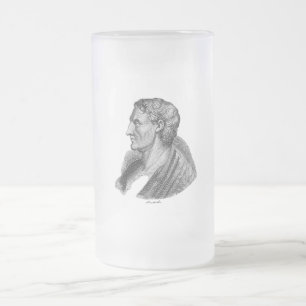 Caneca De Cerveja Vidro Jateado Retrato do Filósofo Grego Antigo Aristóteles