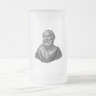 Caneca De Cerveja Vidro Jateado Retrato do Filósofo Grego Antigo Plato