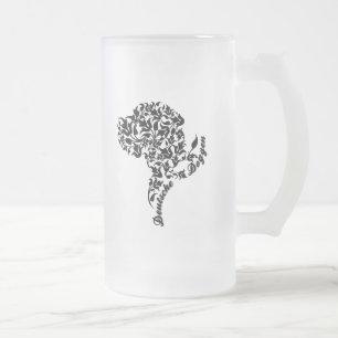 Caneca De Cerveja Vidro Jateado Retrato extravagante de great dane