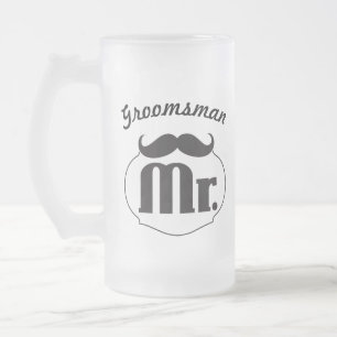 Caneca De Cerveja Vidro Jateado Retro Funny Mr Mustache Groom