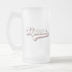 Caneca De Cerveja Vidro Jateado Retro Mamãe