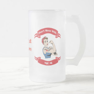 Caneca De Cerveja Vidro Jateado Retroceder Não Mess com MOM
