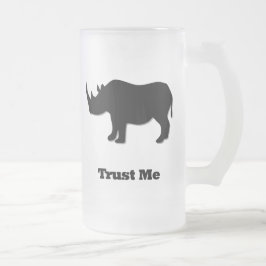 Caneca De Cerveja Vidro Jateado Rhino Trust Me Black