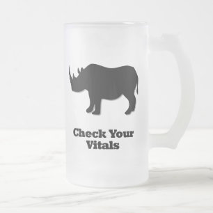 Caneca De Cerveja Vidro Jateado Rhino verifique seus frascos