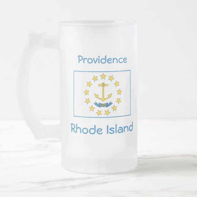 Caneca De Cerveja Vidro Jateado Rhode Island Flag Map City Mug (Esquerda)