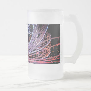 Caneca De Cerveja Vidro Jateado Rodovalho rosa