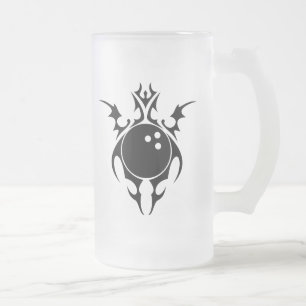 Caneca De Cerveja Vidro Jateado rolamento. tribal