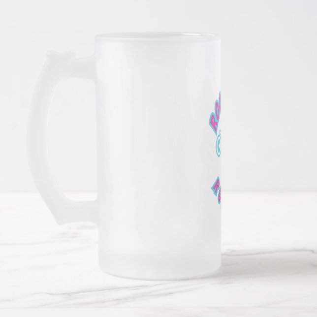 Caneca De Cerveja Vidro Jateado Rookie Roia MX Fosco Mug (Esquerda)