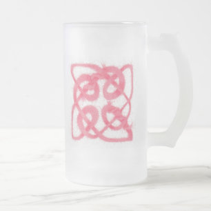 Caneca De Cerveja Vidro Jateado ROSA CELTIC KNOT Tall Fosco