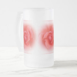 Caneca De Cerveja Vidro Jateado rosa de coral rosa