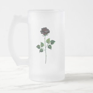 Caneca De Cerveja Vidro Jateado Rosa preto
