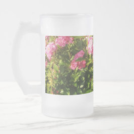 Caneca De Cerveja Vidro Jateado Rosas rosa na floração