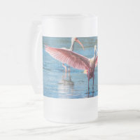 Roseate Spoonbill Fosco de vidro Fosco de 16 oz