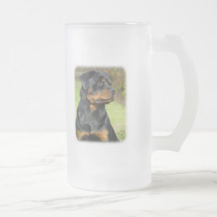Caneca De Cerveja Vidro Jateado Rottweiler