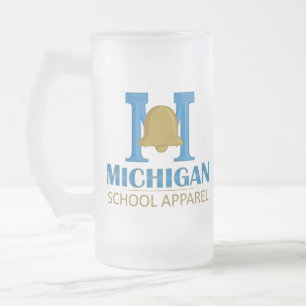 Caneca De Cerveja Vidro Jateado Roupa da Escola de Michigan